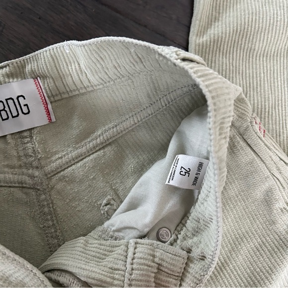 BDG Colorblock Corduroy Pants 25 Seafoam/Tan Y2K High Wide Streetwear - Picture 3 of 6